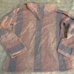 Y2K Vintage Baja Hoodie Drug Rug Pink Blue Striped Pullover Large Mexican Jumper Photo 1
