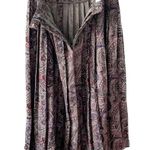 Vintage Paisley Floral Accordion Pleated Wool Blend Midi Skirt size medium M Gray Photo 4