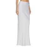 Norma Kamali Bias Obie Skirt in Snow White Small New Womens Satin Long Maxi Photo 2