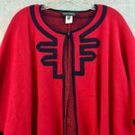 Ming Wang Wrap Poncho Cape Shawl One Size Knit Open Front Classic Cozy Black Red Photo 4