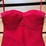 Daisy Y2K Women's Red Strapless Retro Bandage BodyCon Pleated Rouched Dress Size Small Photo 3
