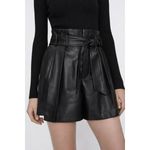 Truth by Republic Women's 8 Black Faux Leather Tie Waist Shorts Chic Grunge Photo 2