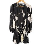 Alexis‎ x Target Long Sleeve Rope Belt Tiered Mini Dress Black White Print, Sz M Size M Photo 1