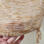 Free People  Movement Stripes Keyhole Back Cropped Top Tan Side Tie Size Small Photo 3