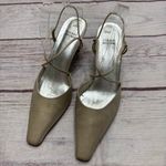 Stuart Weitzman Satin Crystal Embellishments Slingback Pumps Champagne Size 10 Photo 2