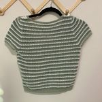 Hollister  Green and White Crochet Knit Crop Top size Small Photo 5