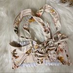 Power 2 the Flower Pale Pink Lace Up Floral Frosty Jane Bikini Swim Top Sz XS Photo 7