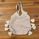 Fantasia Accessories Purple Pink Striped Tassel Shoulder Tote Bag OS Photo 8