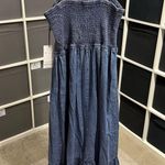 Tulip Creations Blue Smocked Tiered Denim Maxi Dress NWT Size L Photo 1