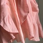 Smocked Puff Sleeve Square Neck Gauze Textured Spring Summer Dress Pink Photo 7