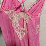 Victoria's Secret Pink Lace Trim Cami Slip Dress Chemise Nightgown Lingerie Med Photo 5