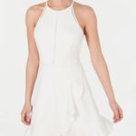 Speechless Sleeveless Halter Short Cocktail Faux Wrap Dress Juniors L Photo 0