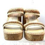 Dolce Vita 10 Platform Chunky Heeled Cork Rope Tan and Cream Summer Sandals Photo 3