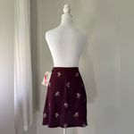 NWT Vintage Y2K Britland Maroon Floral Print Mini Skirt Red Photo 5