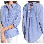 Rails ‎ Top Womens Small Blue Mimi Maldives Stripe Button Down Bow Neck Blouse Photo 1