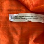 Venus  Orange Linen V Neck Midi Dress Photo 4