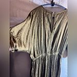 Anthropologie Jumpsuit Maeve Olive green, wide leg, embossed fabric, flowy-love Photo 9