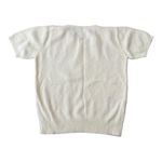 American Vintage Vintage cream cable short sleeved sweater shoulder button closing size medium Photo 5