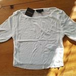 Top Shop White Cropped Rib Knit Short Sleeve T-Shirt Top Womens Size 6 Photo 0