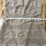 BCBG MaxAzria Fionna Champagne Tiered Lace Illusion Cocktail Party Dress Sz 0 Photo 3