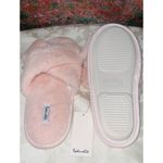 Splendid  Pink Furry Criss Cross Open Toe Slip On Slippers Shoes M/L Photo 2