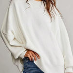 Aerie NWT  WHITE PULLOVER SWEATER SIZE MEDIUM OVERSIZED RIBBED KNIT CREWNECK Photo 0