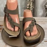 Cushionare Cushionaire Libby Taupe Braided Slip-On Sandals Women’s 8M Suede Footbed Comfort Photo 4