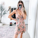 Reformation Light Pink Floral Mini Dress Photo 0