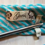 Guess XS Striped Halter Top Aqua Gray Y2K Retro 2000s Beachwear Open Back Tank Photo 4