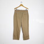 Vince  Khaki Low-Rise Washed Cotton Crop Pants Size 12 Photo 1