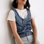 Madewell Blue Tie-dye Scoop Neck Knit Sweater Tank Top Sleeveless Size XXS Photo 0
