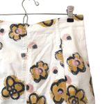 Free People  Airbrush Daisy Denim Mini Skirt White Sz 8 Photo 2