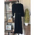 RHODE Lainey Velvet Midi Wrap Dress Black Womens Size XS Photo 6