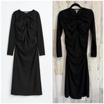H&M * Midi Size Medium Black Long Sleeve Dress Chic Slim Fit Casual Chic Photo 1