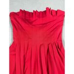 Antonio Melani Red Strapless Pleated Midi Dress Size 6 Photo 6