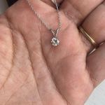 18k white gold chain with 14k gold solitaire charm Photo 4