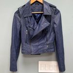 Leather Moto Jacket / Vest in Blue XS Photo 0