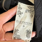 Blu Pepper Black Floral Textured Tank Dress, Swing Dress, Size Medium Photo 14