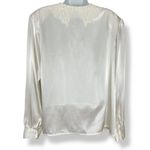 Vintage Blouse Lace‎ Collar Victorian Cream White Long Sleeve Button Photo 1