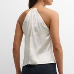 NWT NILI LOTAN Edwige Halter Keyhole Silk Top *stained* Ivory Women’s XL Photo 1