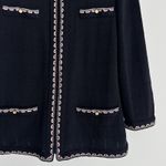 St. John  Collection Jacket 8 Black Pink Santana Knit Embellished Trim Elegant Photo 2