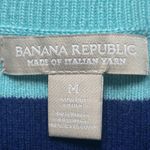Banana Republic ‎ Striped Peplum Pullover Sweater M Medium Blue Violet Aqua Teal Photo 3