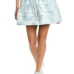 Sea NY Bleached Denim Daryl Mini Skirt Size S Tiered Elastic Waist Pockets Blue Photo 0