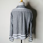 Current/Elliott Current Elliott Black and White Patterned Button Down Shirt Photo 4