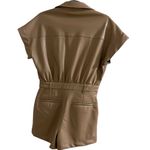 Vintage Havana Faux Leather short sleeve utility romper Photo 1