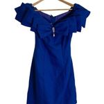 None Royal blue fancy dress w/ bow front w/ blue gloves, jewel, regency core Photo 0