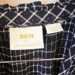 Anthropologie Maeve Sara Smocked Belted Tie-Waist Navy Plaid Shirt Dress XS Photo 5