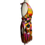 Rubber Ducky  Halter Mini Dress L Multicolored V Neck Lightly Padded Zipper Photo 4