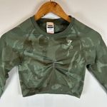Gymshark Green Adapt Camo Seamless Cropped Long Sleeve Top Women's Size S Photo 6