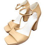 Franco Sarto  Sandals Size 11 Nude Dima Heels Ankle Strap Block Heel Square Toe Photo 0